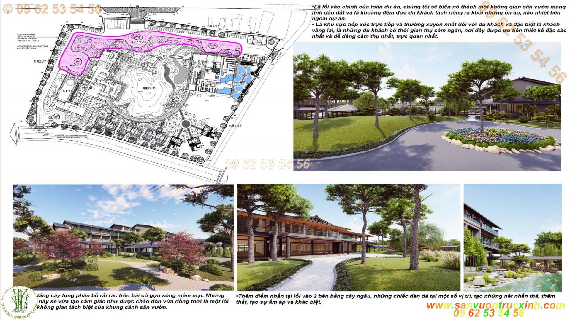 Thiết kế thi công quy hoạch sân vườn dự án 